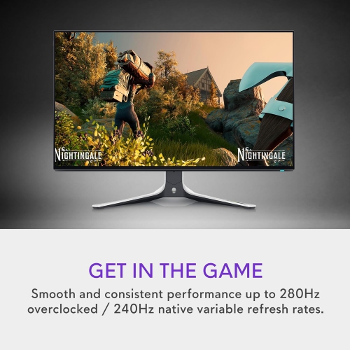 Alienware AW2723DF 27" QHD 1440p Gaming Monitor, 280Hz Fast IPS Nano, HDR10, G-Sync FreeSync Pro, HDMI/DP, Height Tilt Swivel Pivot, Lunar Light
