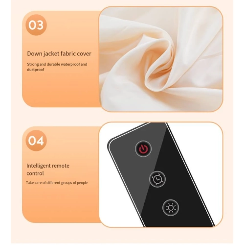 Sécheuse domestique Petite sécheuse pliable Sécheuse à air dormant séchoir - Blanc ivoire [affichage numérique + télécommande]