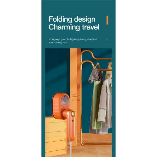 Handheld Garment Steamer, Portable Mini Steamer for Home or Dormitory Use, Foldable Mini Steam Iron - US Specs, Orange