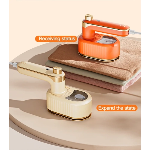 Handheld Garment Steamer, Portable Mini Steamer for Home or Dormitory Use, Foldable Mini Steam Iron - US Specs, Orange