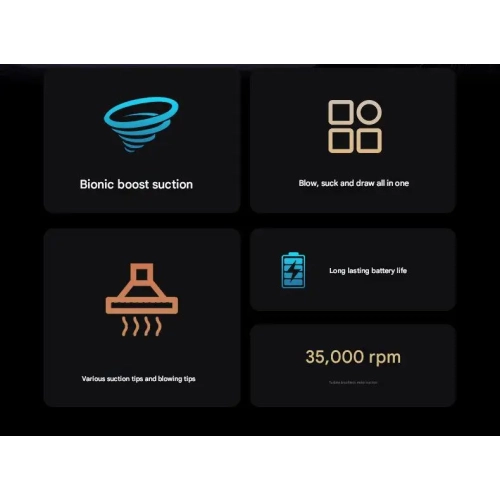 Car Vacuum Cleaner Household Rechargeable Portable Handheld Brushless Small Dust Blower High Suction Power Vacuum Cleaner 16000Pa - Black Gold