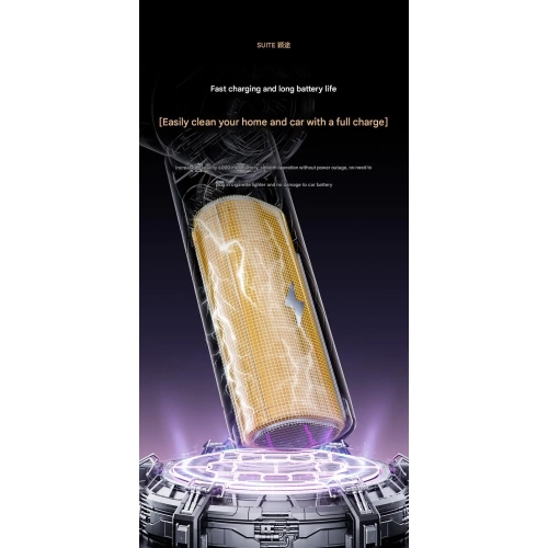 Car Vacuum Cleaner Household Rechargeable Portable Handheld Brushless Small Dust Blower High Suction Power Vacuum Cleaner 16000Pa - Black Gold