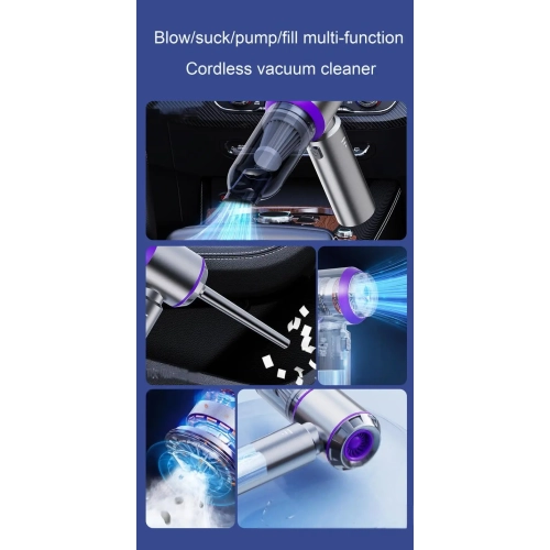 Car Vacuum Cleaner Small Large Suction Household Car Portable Inflatable Dual-purpose Handheld Car Dust Blower - Silver Blue