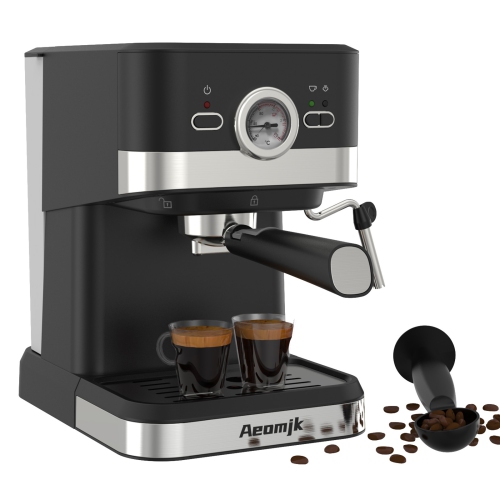 Semi-automatic all-in-one household retro concentrated high-pressure extraction milk foam coffee machine can make cappuccino latte, fast preheating,