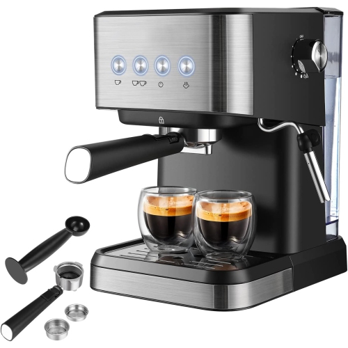 Home-use Italian drip coffee machine with touch panel cappuccino coffee maker, milk frother, steam wand, home and barista latte machine - CM3010 -