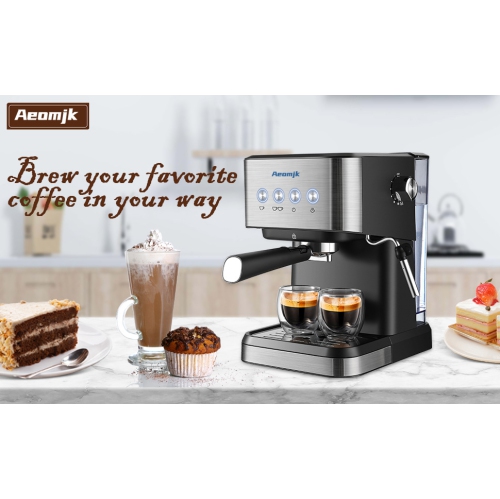 Home-use Italian drip coffee machine with touch panel cappuccino coffee maker, milk frother, steam wand, home and barista latte machine - CM3010 -