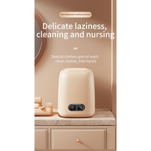 Mini Washing Machine Ultra Clean Underwear and Socks Washing All-in-One Small Home Large Capacity Washer and Dryer - US Specs - Cream Yellow
