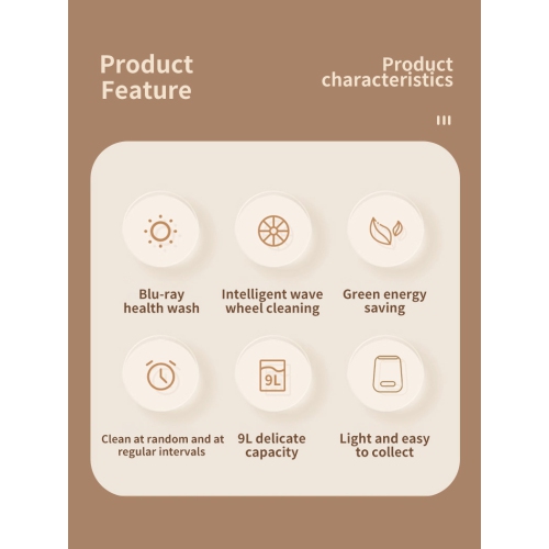 Mini Washing Machine Ultra Clean Underwear and Socks Washing All-in-One Small Home Large Capacity Washer and Dryer - US Specs - Cream Yellow