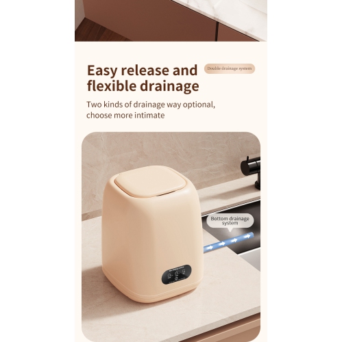 Mini Washing Machine Ultra Clean Underwear and Socks Washing All-in-One Small Home Large Capacity Washer and Dryer - US Specs - Cream Yellow