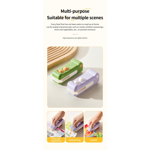 Hot selling mini sealing machine household hand pressure sealer magnetic suction portable small snack moisture-proof sealing machine - green
