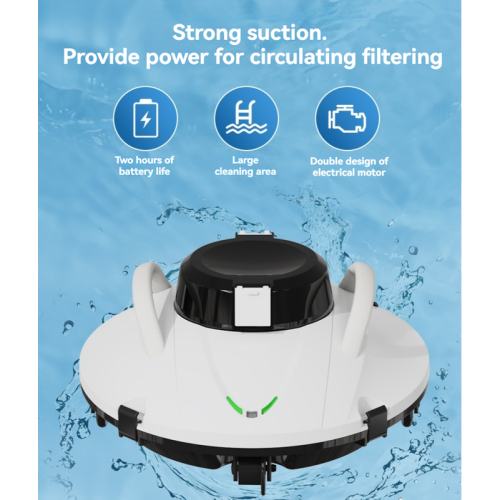 Wireless pool robot, fine filter, automatic wall, 120 minutes powerful floor cleaning, pool cleaner for pool cleaning, swimming pool