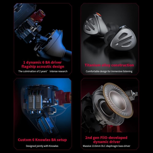 Écouteurs FiiO FH9 1 IEM à haut-parleur à armature équilibré dynamique 6