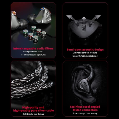 FiiO FH9 Earphone 1 Dynamic 6 Balanced Armature Driver IEMs