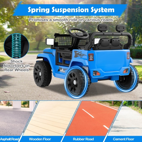 Véhicule électrique à batterie pour enfants 12&nbsp;V de Costway avec télécommande Blanc/Violet/Rouge/Bleu/Noir/Rose