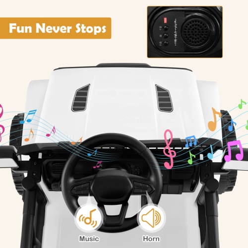 Véhicule électrique à batterie pour enfants 12 V de Costway avec télécommande Blanc/Violet/Rouge/Bleu/Noir/Rose