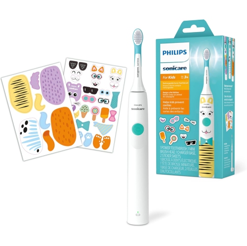 Philips Sonicare Kids Design Pet Edition Electric Toothbrush White With Aqua Blue Button - HX3601/01