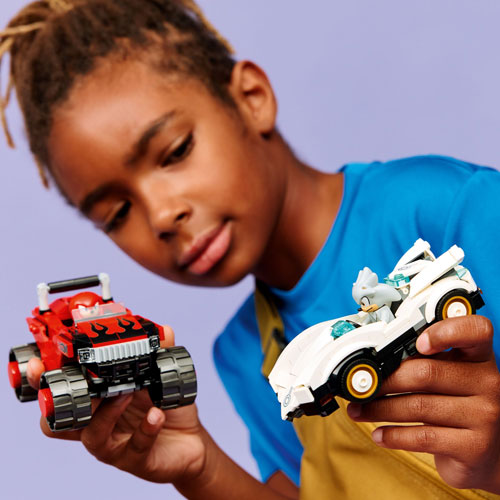 LEGO Sonic: Hedgehog Silver's Car vs. Knuckles' Monster Truck - 378 Pieces (77118)