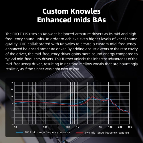 FiiO FH19 HiFi Earphone 2 Dynamic 6 Balanced Armature Drivers IEMs