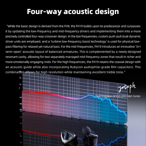 FiiO FH19 HiFi Earphone 2 Dynamic 6 Balanced Armature Drivers IEMs