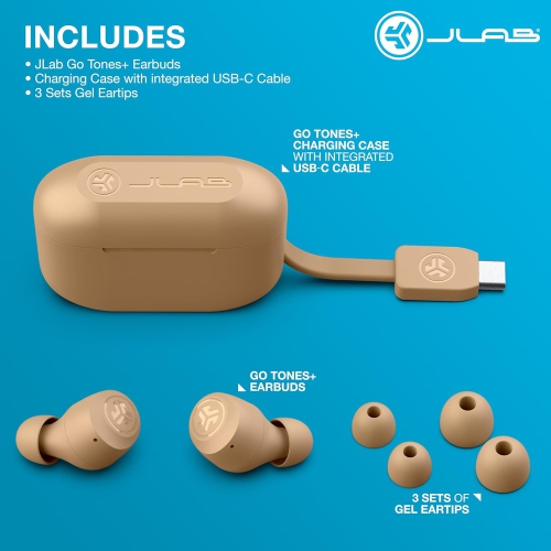 JLab Go Air Pop+ Tones True Wireless Earbuds, in Ear Headphones, Bluetooth Earphones, 35H Playtime Ear Buds, Bluetooth Earbuds with Microphone, USB-C