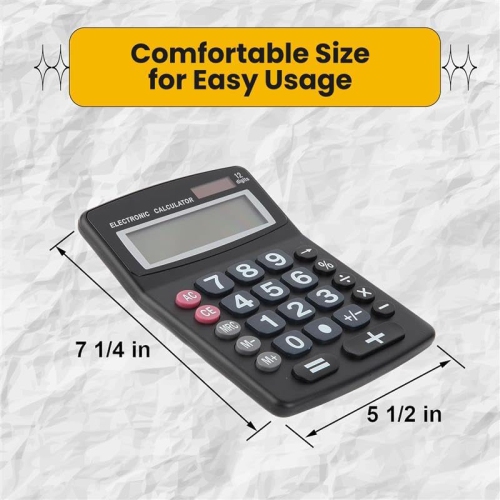 Lily' Home Jumbo 12 Digit with Solar Power, Large LCD Display - Desktop Calculator, Dual Power, Large Button Design, Battery Operation, Easy-to-Read