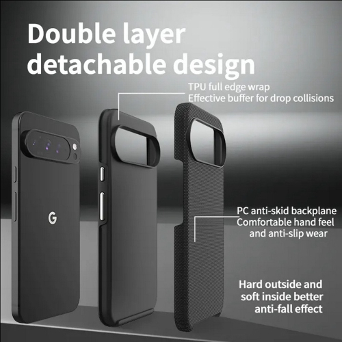 [CS] Étui rigide ajusté hybride mince antichoc pour Google Pixel 10/Pixel 10 Pro, noir