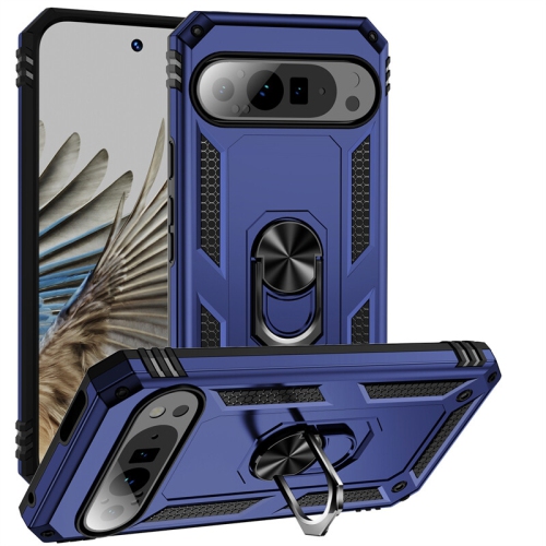 [CS] Anti-Drop Hybrid Magnetic Hard Armor Case with Ring Holder for Google Pixel 10 / 10 Pro, Navy