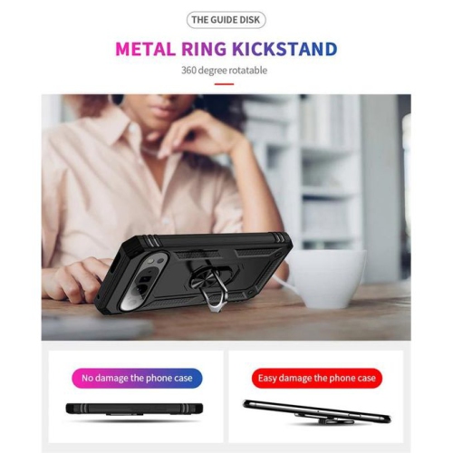 [CS] Anti-Drop Hybrid Magnetic Hard Armor Case with Ring Holder for Google Pixel 10 / 10 Pro, Navy