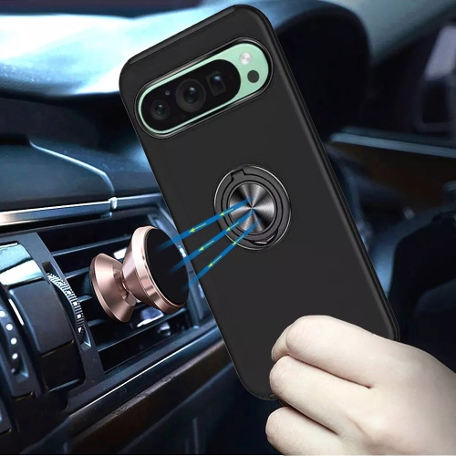 [CS] Étui hybride magnétique à anneau invisible pour Pixel 10/10 Pro de Google, rouge