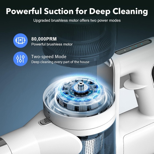 Cordless Vacuum Cleaner with 80,000PRM Motor with 2 Adjustable Modes