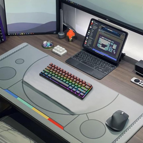 Clavier de jeu mécanique avec fil 60 % RK ROYAL KLUDGE RK61 programmable QMK/VIA RVB rétroéclairé à 61 touches; Très compact; Commutateurs bleus