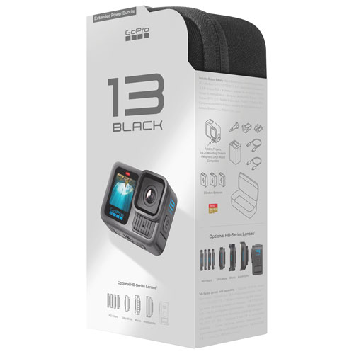 Ensemble d'alimentation prolongée de caméra 5,3K étanche pour sports et casque GoPro HERO13 Black