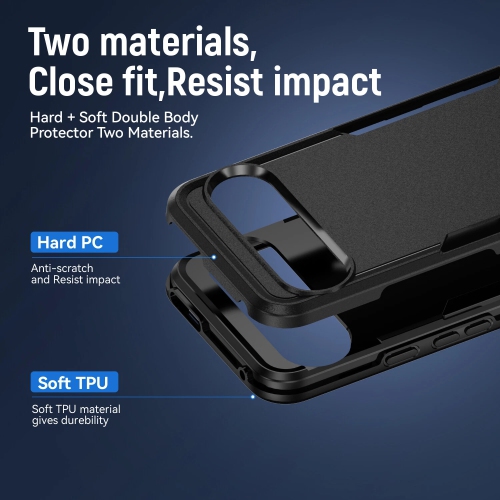 [CS] Étui rigide en caoutchouc robuste à double couche pour Pixel 10/10 Pro de Google, rose pâle