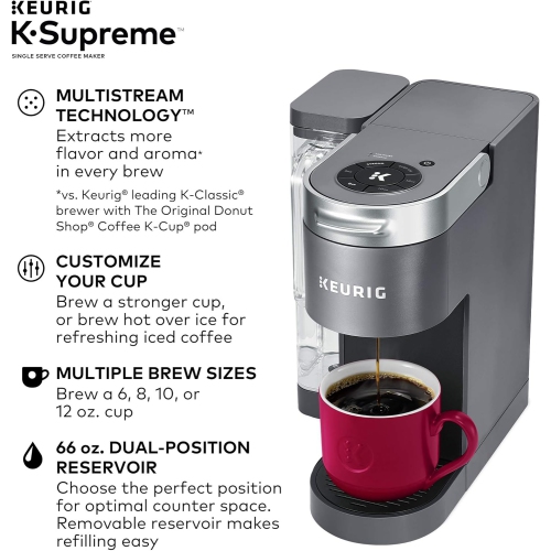 Cafetière pour une tasse K-Supreme de Keurig, gris