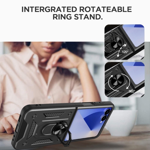 [CS] Étui rigide magnétique hybride avec béquille pour Samsung Galaxy Z Flip 7, bleu marine