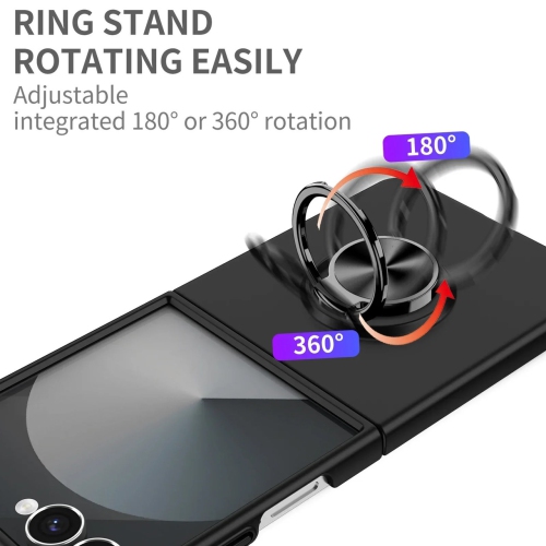 [CS] Hybrid Magnetic Kickstand Invisible Ring Case Cover for Samsung Galaxy Z Flip 7, Navy