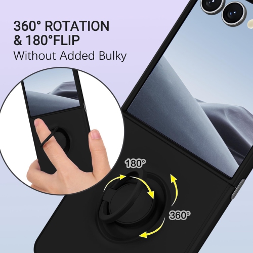 [CS] Hybrid Magnetic Kickstand Invisible Ring Case Cover for Samsung Galaxy Z Flip 7, Purple