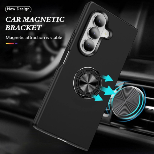 [CS] Hybrid Magnetic Kickstand Invisible Ring Case Cover for Samsung Galaxy Z Fold 7, Red