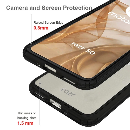 [CS] Thin Hard PC TPU Back Cover Case for Motorola Moto Razr 2024 2025, Black