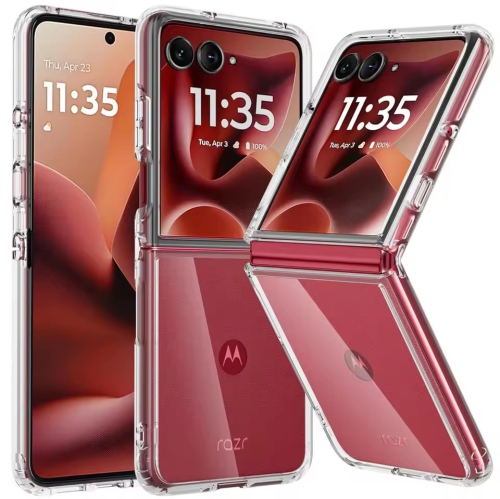 [CS] Thin Hard PC TPU Back Cover Case for Motorola Moto Razr Ultra 2025, Clear