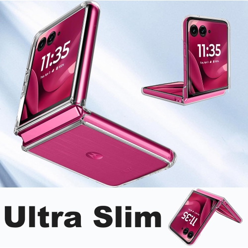 [CS] Thin Hard PC TPU Back Cover Case for Motorola Moto Razr Ultra 2025, Clear