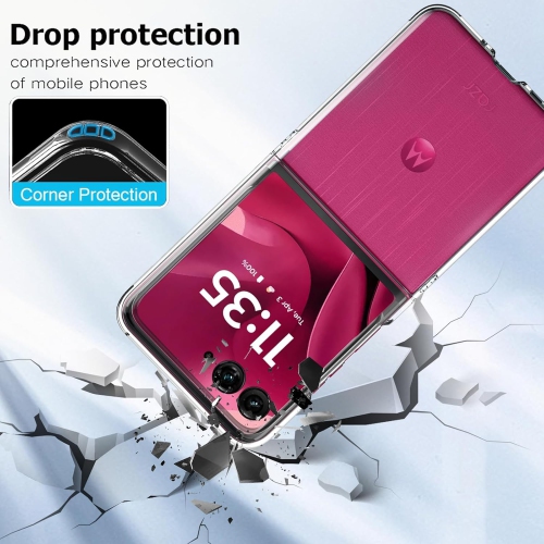 [CS] Thin Hard PC TPU Back Cover Case for Motorola Moto Razr Ultra 2025, Clear