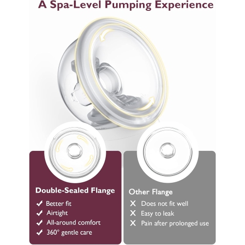 Momcozy Hands-Free Breast Pump S12 Pro Wearable, Double Wireless Pump with Comfortable DoubleFit Flange, 3 Modes & 9 Levels Electric Pump Portable,