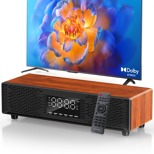 FanFun Soundbar, Bluetooth Soundbar with Remote, Auto Volume Boost, 3 Equalizer Modes, 2 in 1 Detachable Soundbar for TV/PC/Gaming/Projectors, H1