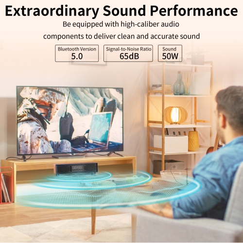 FanFun Soundbar, Bluetooth Soundbar with Remote, Auto Volume Boost, 3 Equalizer Modes, 2 in 1 Detachable Soundbar for TV/PC/Gaming/Projectors, H1