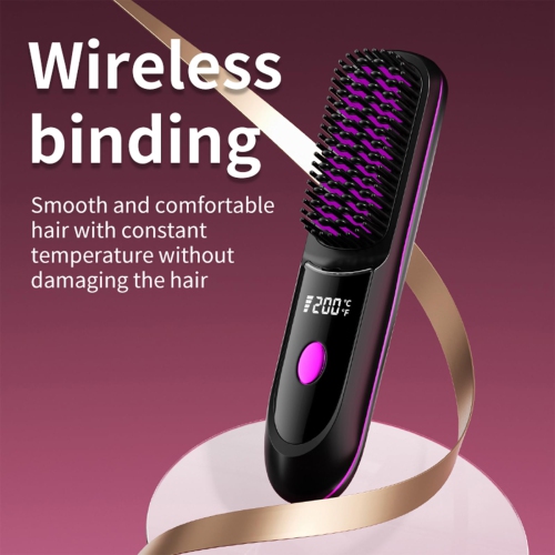 Hair Straightening Brush Cordless Hair Straightening Brush Heated Fast Electric Brush Multifunctional Hot Comb Hair with Charging Base
