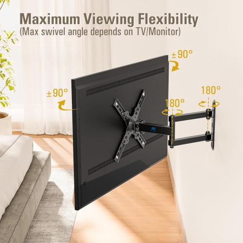 TV Wall Mount Full Motion for Most 17-39 Inches LED LCD TV/Monitor, Computer Monitor Mount with Articulating Arms, up to VESA 200x200mm and 33 lbs
