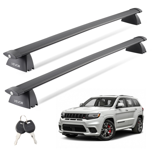 VEVOR  200 Lbs Capacity Roof Rack Cross Bars, Fits Jeep Grand Cherokee 2014-2023 Or 2011-2021 (With Grooved Side Rails), Lockable Heavy Duty Aluminum