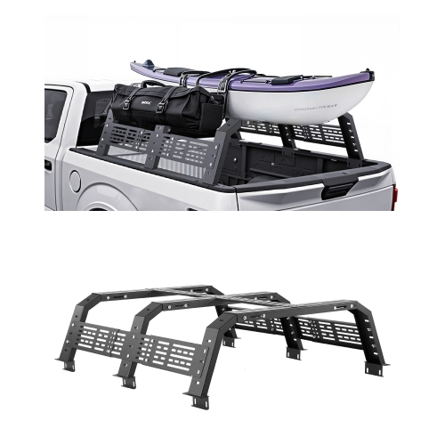 VEVOR  54.3-68.3 In Width Overland Truck Bed Rack, Adjustable Overland Bed Cargo Rack w Sidebar And 900 Lbs Static Load Capacity, Compatible w Full