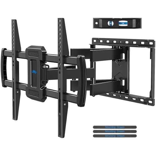 TV Mount Bracket for Most 42-82 Inch Flat Screen TVs, Full Motion TV Wall Mounts with Swivel Articulating Dual Arms, Max VESA 600x400mm, 100 LBS